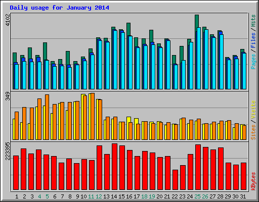 Daily usage for January 2014