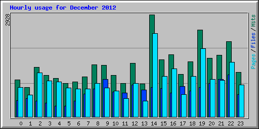 Hourly usage for December 2012