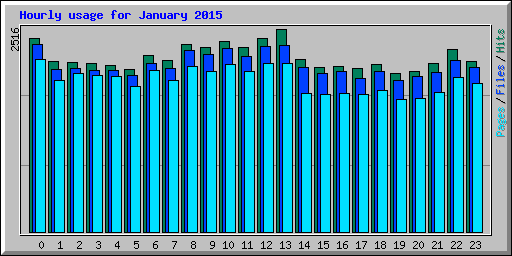 Hourly usage for January 2015